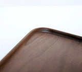 Rustic Walnut Wooden Tray Solid Wood Serving Tray Square Rectangle Platter Tea Tray Coffee Table Tray (Rectangle Small (12x6x0.9 inch)) Winterworm