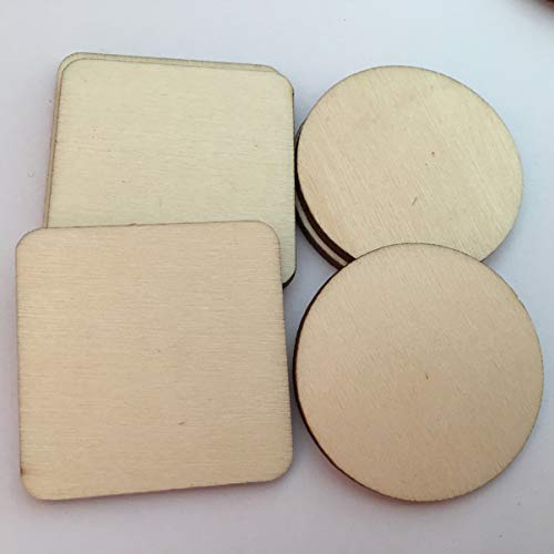 Healifty 100PCS Decorative Wood Slices Embellishments Unfinished Wood Slices Tree bark Wood Discs Wooden Cutouts Unfinished Coaster Wooden Slices for Healifty