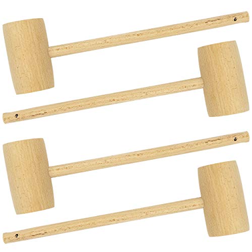 Southern Homewares Wooden Crab Mallet Seafood Lobster Shellfish Cracker Hardwood Hammer Set of 4 Southern Homewares
