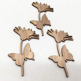 Happyyami 30pcs Wooden Flowers for Crafts Unfinished Wood Cutouts Wood Shapes Slices for DIY Wedding Birthday Party Favors Centerpieces (Assorted Happyyami