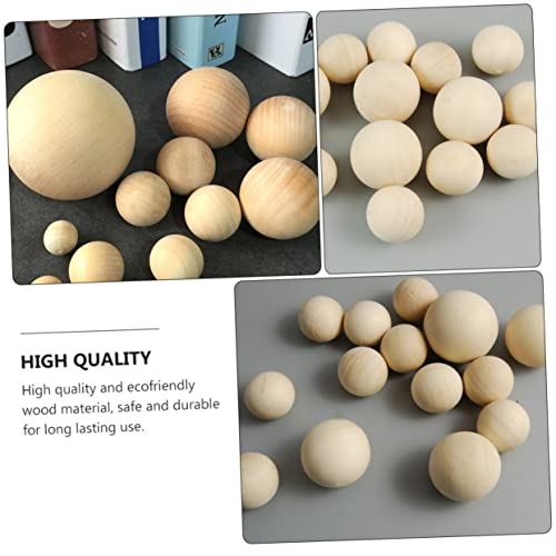 Gogogmee 120 PCS Wooden Beads Ornament Crafts Garland Bead Wood Blocks for Crafts Unfinished paintable Wooden Round Wood Balls gnome Nose Wooden Gogogmee