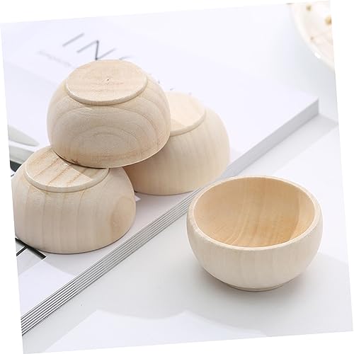 Abaodam 16 pcs small wooden bowl condiment bowls small wood bowls unfinished wooden bowl DIY mini serving bowl unfinished wood bowls wooden bowl for Abaodam