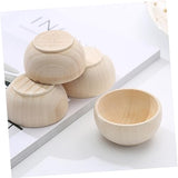 Abaodam 16 pcs small wooden bowl condiment bowls small wood bowls unfinished wooden bowl DIY mini serving bowl unfinished wood bowls wooden bowl for Abaodam