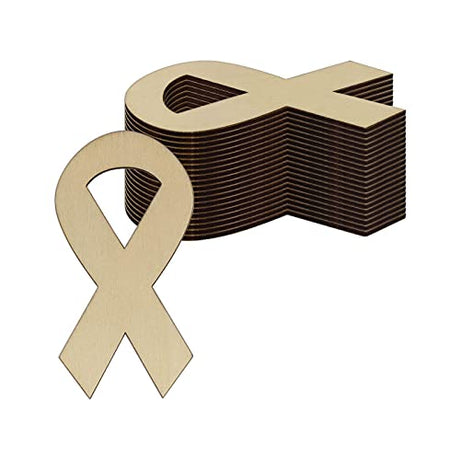 Creaides Ribbon Wood DIY Crafts Cutouts Wooden Ribbon Shaped Ornaments Gift Tags for Wedding Birthday Christmas Party Decoration (2x3.94 in, 20-Pack) Creaides