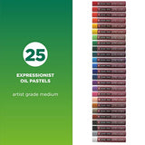 SAKURA Cray-Pas Expressionist Oil Pastel Set - Soft Oil Pastels for Artists - 25 Colors SAKURA