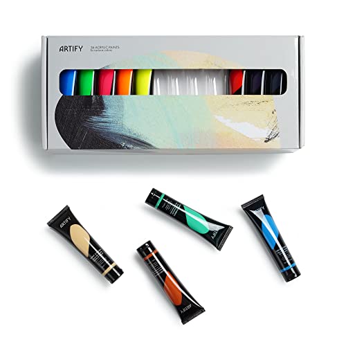 ARTIFY Acrylic Paint, Set Of 36 Color (1.29 oz, 38ml) with a storage box, Rich Pigments, Non Fading, Non Toxic Paints for Artist, Hobby Painters & - WoodArtSupply