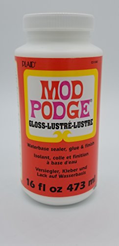 Two 16oz Bottles of Mod Podge Waterbase Sealer/Glue/Finish (Matte Finish + Gloss Finish) with Decoupage Tool Set - 4.5" Brayer and 3.5x2.5" Squeegee - WoodArtSupply