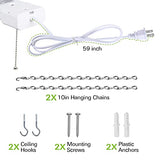 5000K LED Shop Light Linkable, 4FT Daylight 42W LED Ceiling Lights for Garages, Workshops, Basements, Hanging or FlushMount, Included Power Cord and hykolity