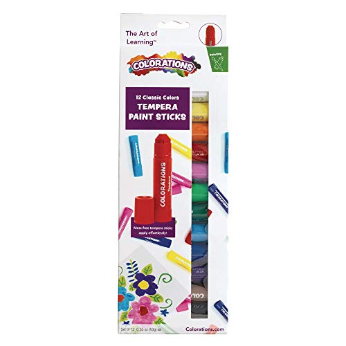 Tempera Paint Sticks, Set of 12, No Mess, Non Toxic, Quick Drying,Vibrant Colors, Kids Painting, Painting, Art,Craft, Childrens Paint Sticks, Tempera Colorations