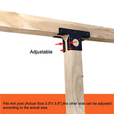 Wpbhk 2Pcs Heavy Duty Pergola Corner Brackets Extension 3-Way T Brackets for 4x4 (Actual Size:3.5X3.5) Post Bracket Pergola Gazebo Kit (2) Wpbhk