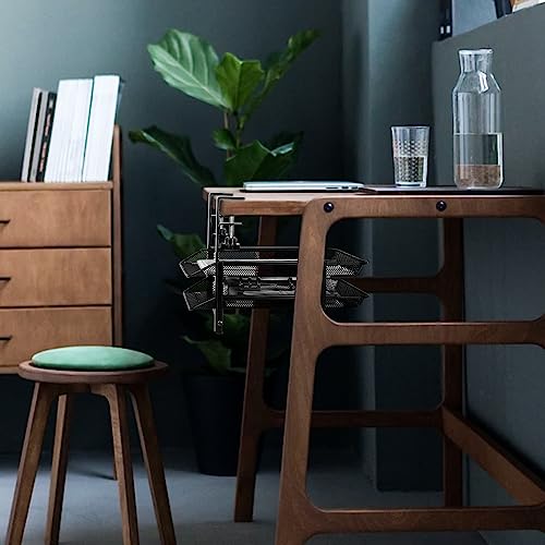 Baskiss Under Desk Clamp-on Organizer Drawers, Under Desk Clamp Storage Basket, Space Saving, No Need to Drill Hole Suitable for Home Office Art Baskiss