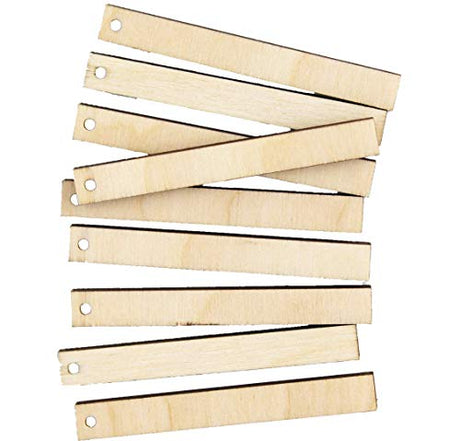 ALL SIZES BULK (12pc to 100pc) Unfinished Wood Laser Cutout Bar Bars Rectangle Matchstick Dangle Earring Jewelry Blanks Shape Crafts Made in Texas Texan Wood Crafts