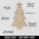 Alien Space Octopus Unfinished Craft Wood Holiday Christmas Tree DIY Pre-Drilled Ornament Sniggle Sloth