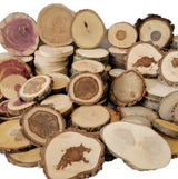 Wood Slice Variety Pack, 1" - 3", Qty of 50 - Live Edge Walnut, Red Cedar, Maple, Oak, Coasters, Craft Wood, Wood Burning, Epoxy Resin Projects, SHUIKU