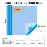 HTVRONT Stencil Vinyl- 12” x 50 FT Light Blue Adhesive Stencil Vinyl for Cricut & Silhouette Machine，Stencil Vinyl Roll for Crafting Decoration HTVRONT