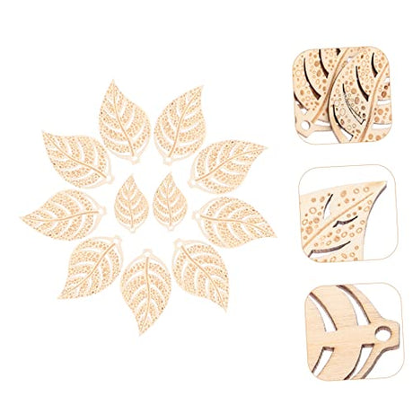 NOLITOY 10pcs Leaf DIY Wood Toys Leaves Decor Leaves for Crafts Vintage Accessories Decoupage Paper for Crafts Woody Toy Wood Trim Woodsy Decor NOLITOY