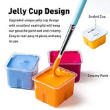 HIMI Gouache Paints set with 3 Paint Brushes, 24 Colors, 30g, Jelly Cup Design, Non Toxic Paint for Canvas and Paper, Art Supplies for Professionals HIMI