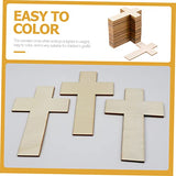 50pcs Easter Cross Cutouts Wood Crafts Unfinished Cross Unfinished Wood Cross Unfinished Blank Cross Craft Wood Chips Cross Embellishments Wood Toy SUPVOX