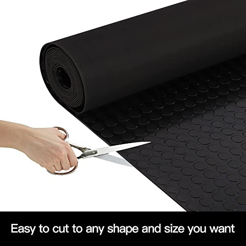 Baoz Garage Floor Rubber Mat 16.4x3.3ft Anti-Slip Rubber Floor Protector Mat Heavy Duty Coin-Grip Rubber Flooring Rolls Parking Mats for Industry - WoodArtSupply