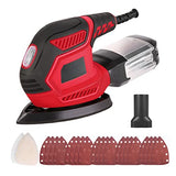 Sander, 200W Compact Electric Sander with 20Pcs Sandpapers & 2Pcs Polishing Pads, 14000 RPM, Hand Sanders with Efficient Dust Collection System for Vistreck