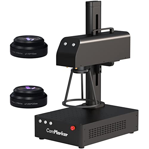ComMarker B4 50W Fiber Laser Engraver,LightBurn Compatible Laser Engraving Machine with 2 Different Size Lens,2-in-1 Desktop and Handheld Fiber Laser ComMarker