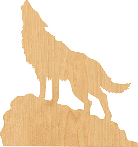 Wolf 4 Laser Cut Out Wood Shape Craft Supply - 2" Generic