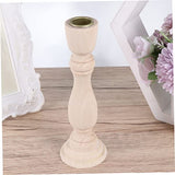 2pcs Glass Menorah Glass Candlestick Holder Unfinished Wooden Candlesticks Pillar Candle Dish Table Candlestick Small Candle Tray Bracket Candlestand EXCEART