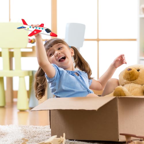 Fennoral 12 Pack Wooden Airplane Craft for Kids Make Your Own 3D Airplane kit for Boys Girls DIY Paint Wood Planes for School Art Activity Birthday Fennoral