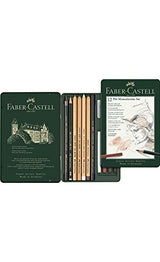Faber-Castel 112975 PITT Monochrome Tin Set ,12 Piece Faber-Castell