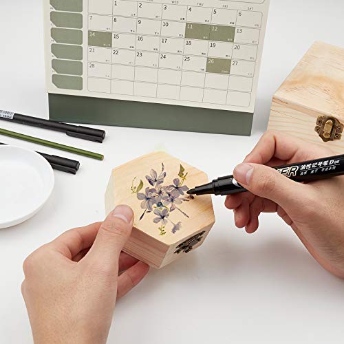 GORGECRAFT 4PCS Unfinished Wood Box Hexagon Wooden Storage Box with Hinged Lid and Front Clasp for DIY Easter Arts Hobbies Jewelry Box, 3.6 x 3.4 GORGECRAFT