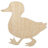 Cute Duck Walking Unfinished Wood Shape Piece Cutout for DIY Craft Projects - 1/4 Inch Thick - 6.25 Inch Size Sniggle Sloth