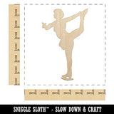 Ice Skating Skater Solid Unfinished Wood Shape Piece Cutout for DIY Craft Projects - 1/4 Inch Thick - 6.25 Inch Size Sniggle Sloth