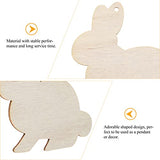 20pcs Unfinished Easter Wooden Shapes Bunny Cutouts Ornaments Easter Bunny Rabbit Shapes Easter Tree Ornaments Healifty