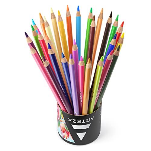 ARTEZA Colored Pencils for Adult Coloring, 48 Colors, Soft Drawing Pencils, Highly-Pigmented, Wax-Based Core, Professional Art Supplies for Artists,