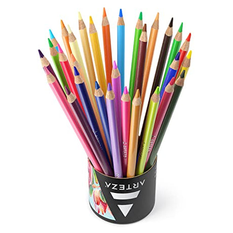 ARTEZA Colored Pencils for Adult Coloring, 48 Colors, Soft Drawing Pencils, Highly-Pigmented, Wax-Based Core, Professional Art Supplies for Artists, ARTEZA