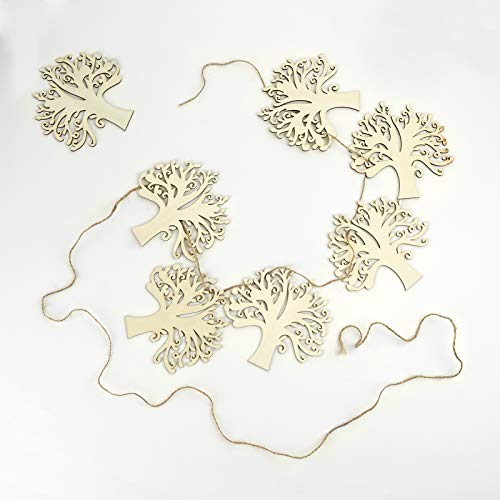 20 Pcs 5 Inches Family Tree Wood Cutout Blank Wooden Tree Shape for Crafts for Family Tree Weddings Christmas Ornaments and DIY Crafts Decoration Homakover