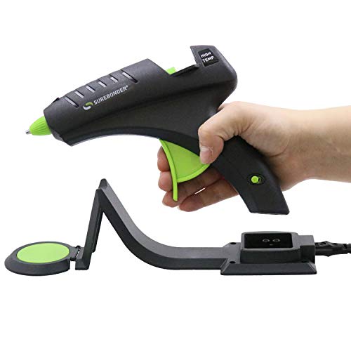 Surebonder Cordless Hot Glue Gun, High Temperature, Full Size, 60W, 50% More Power - Sturdily Bonds Metal, Wood, Ceramics, Leather & Other Strong - WoodArtSupply