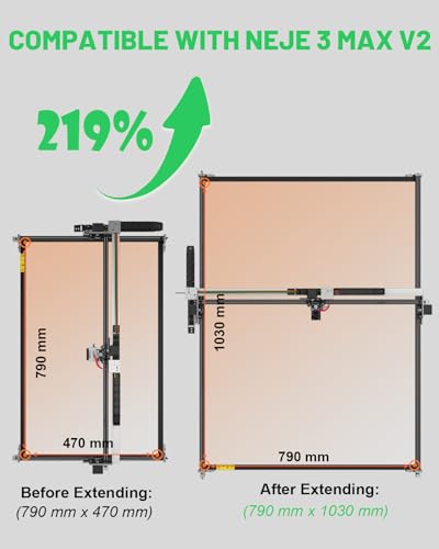 NEJE Y-Axis Extension Kit for NEJE Max 4 & NEJE 3 Max V2 Laser Engraver Cutter Replacement Accessories Longer Laser Engraving and Cutting NEJE