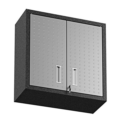 Manhattan Comfort Fortress Metal Floating Garage Cabinets in Grayl (Set of 2) - WoodArtSupply