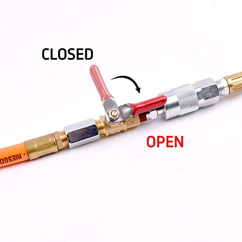 WYNNsky 1/4" Heavy Duty Air Compressor Brass Ball Valve Shut Off Switch, 1/4 Inch Male And Female NPT Thread Pipe Fitting WYNNsky