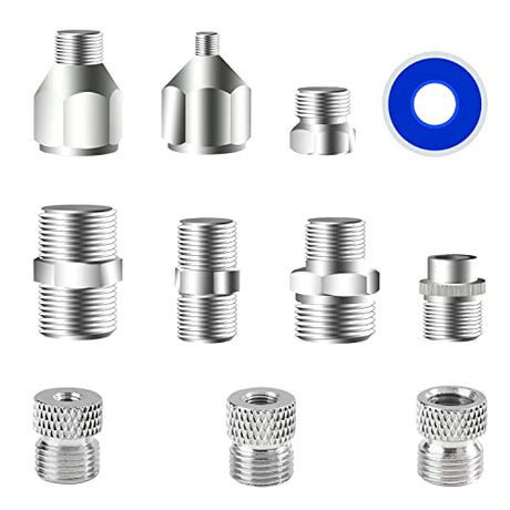 HUBEST Multi-Size Airbrush Adapter Set Air Brush Fitting Connector Kit Airbrush Accessories for Air Compressor, Badger Paasche Aztec Airbrush HUBEST
