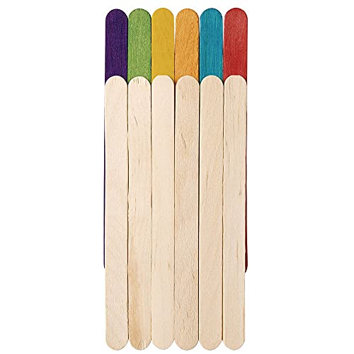 Colorations Regular Natural Wood Craft Sticks, Popsicle Sticks, 1000 Pieces, All Natural, 4 inches x 3/8 inch, Arts & Crafts, STEM, STEAM, Bulk Pack Colorations