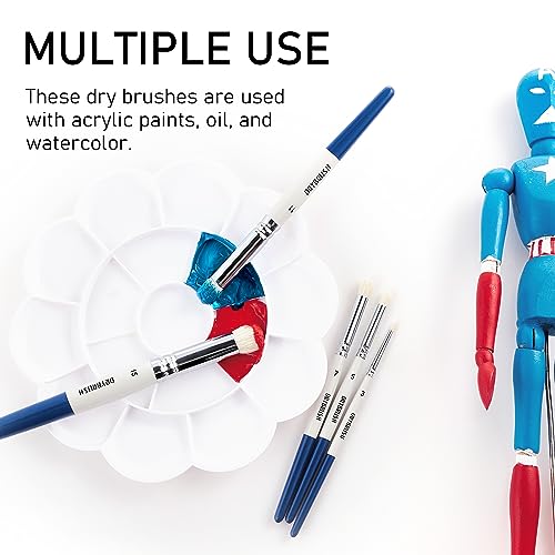 Falling in Art 5 Pcs Professional Drybrush Set, Detail Dry Brush, Miniature Paint Brushes for Model Rendering, Suitable for Beginners and Artists Falling in Art