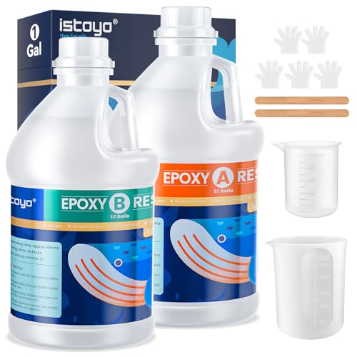 ISTOYO Epoxy Resin, 1 Gallon Crystal Clear No Bubbles Epoxy Resin Kit, Fast Curing Epoxy Resin for Table Tops, Coating, Casting, Jewelry Making, Cast - WoodArtSupply