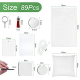 Ainiv 89PCS Sublimation Blanks Products Set, Sublimation Blank Car Coaster, Keychain with Tassel, Pillow Covers, Garden Flags, Air Freshener Sheets Ainiv