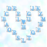 AOCEAN 6 Inch Blue Wood Letters Unfinished Wood Letters for Wall Decor Decorative Standing Letters Slices Sign Board Decoration for Craft Home Party AOCEAN