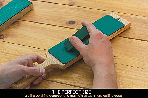 BeaverCraft, Green Strop Compound PP02 - Fine Green Buffing Compound - Leather Strop Green Honing Compound - Buffing Compound 2 Bars 4 Oz - Stainless BeaverCraft