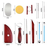 Blisstime 18PCS Clay Sculpting Tools, Basic Clay Pottery Carving Tool Kit with Wooden Handles and Tool Bag Blisstime