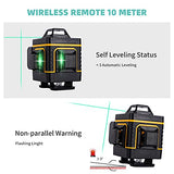 16 Lines 4D Laser Level Self-Leveling 4x360 Horizontal & Vertical Cross line Rechargeable line Laser Green Beam Magnetic Lifting Base for Indoor YSJOMJHYS