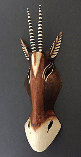 OMA Wood Carved African Giraffe Mask Safari Tribal Tiki Mask Home Decor BRAND - WoodArtSupply